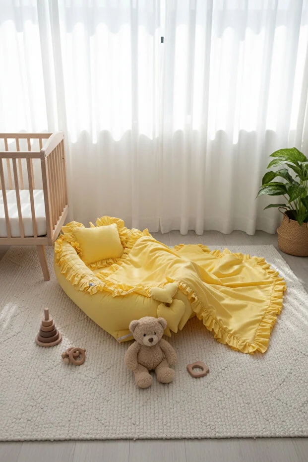 Fırfır Model Babynest Set sarı